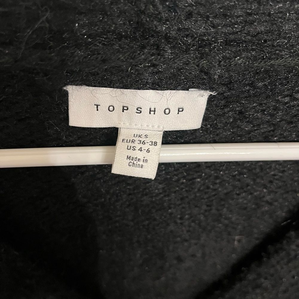 Topshop Black Fuzzy Soft Button down Cardigan